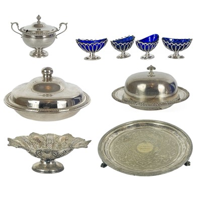 Lot 398 - A collection of silver plated wares.