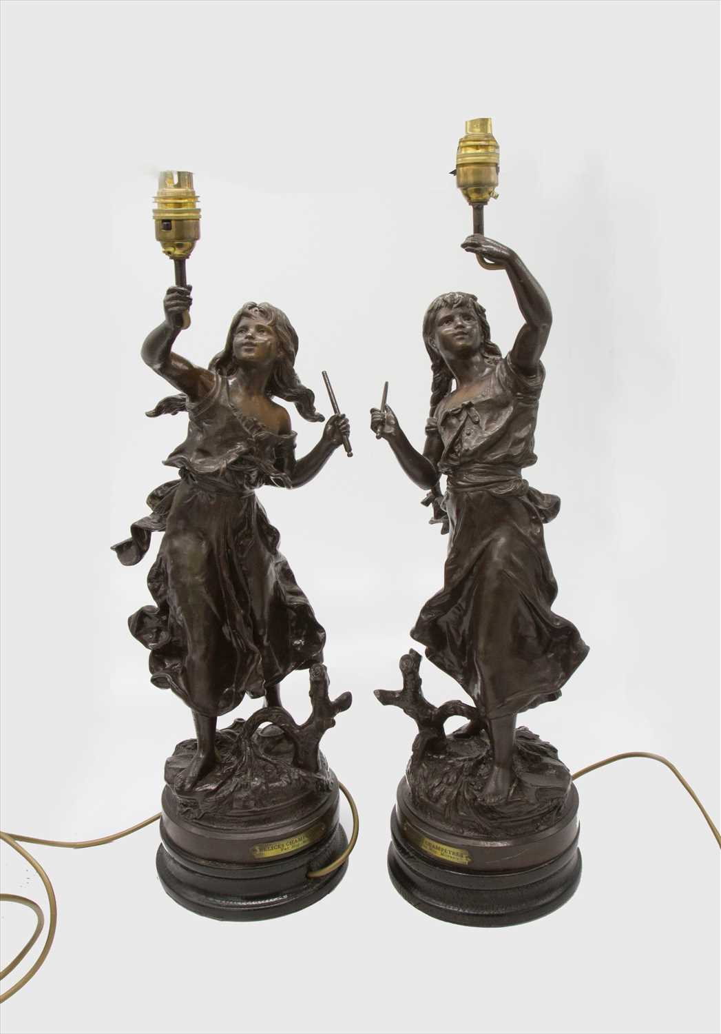 Lot 264 - A pair of early 20th century spelter table...