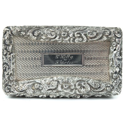 Lot 445 - A good William IV silver snuff box by Joseph Taylor & John Perry.