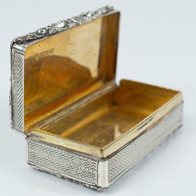 Lot 445 - A good William IV silver snuff box by Joseph Taylor & John Perry.