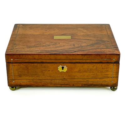 Lot 177 - A Victorian rosewood work box.