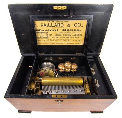 Lot 131 - A Late 19th century Paillard & Co, drum and bell music box.