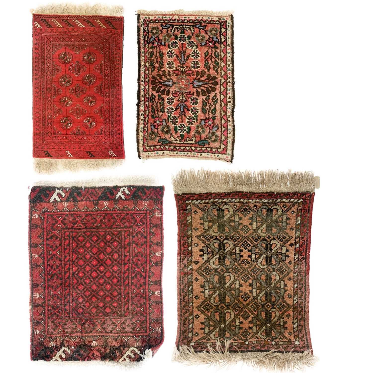 Lot 166 - An Afghan rug, two Afghan mats and a Lillihan mat, North West Persia.