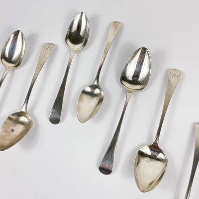 Lot 284 - A set of six George III silver coffee spoons by Thomas Streetin.