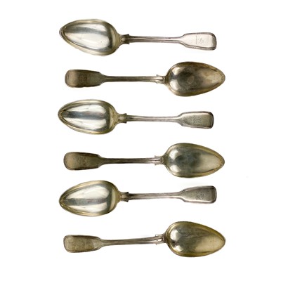 Lot 377 - A set of six Victorian silver dinner spoons by Elizabeth Eaton.