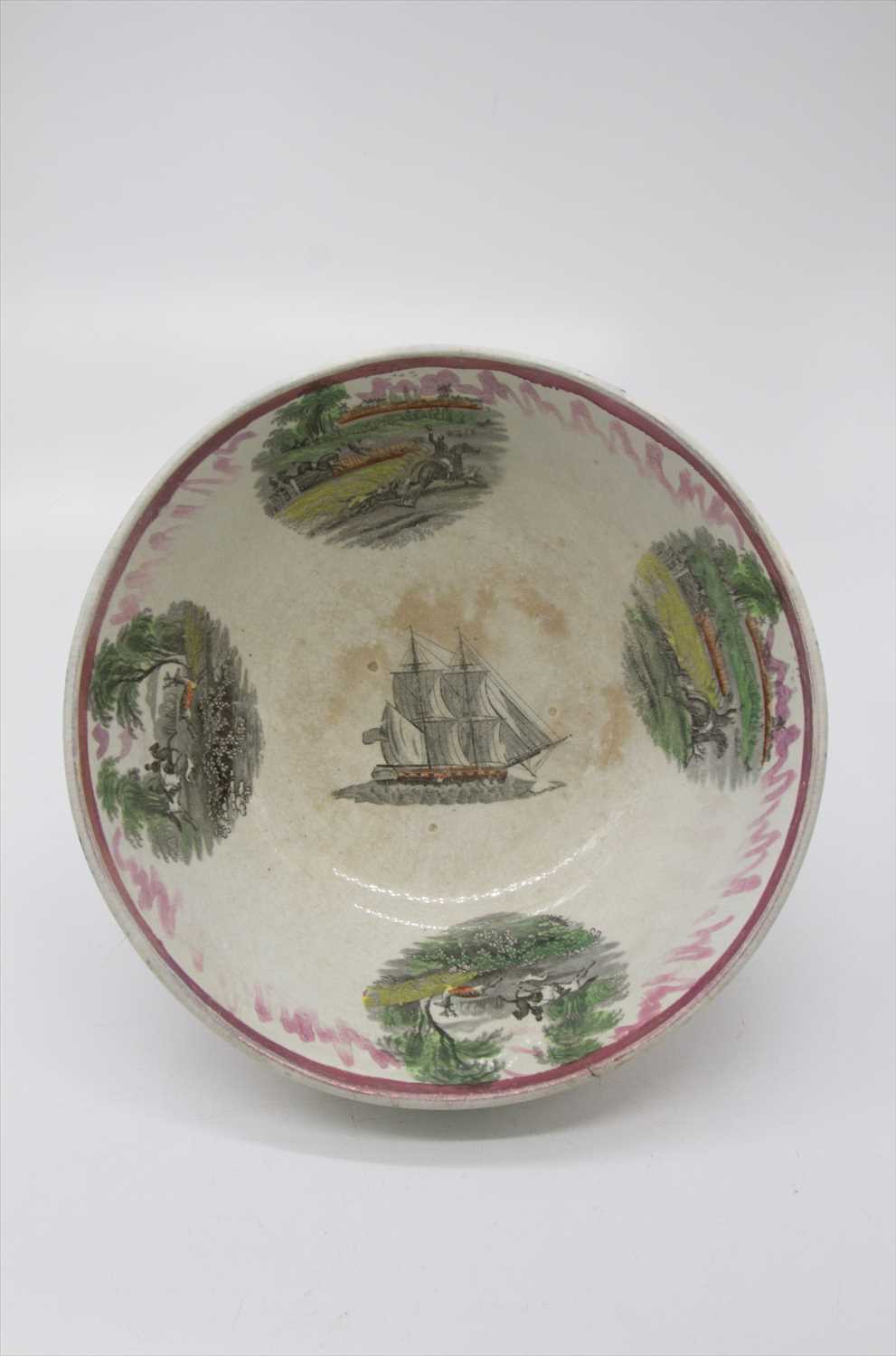 Lot 1432 - A 19th century Sunderland lustre large bowl,...