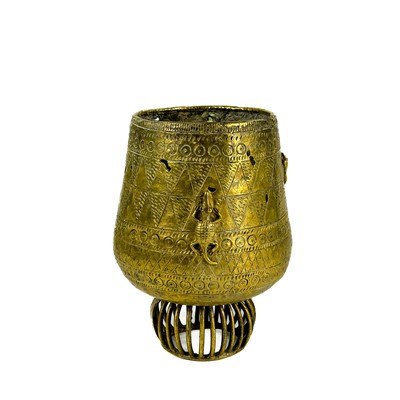 Lot 91 - An Indian brass vase, 19th century.