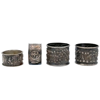 Lot 87 - Four Indian silver napkin rings, circa 1900.