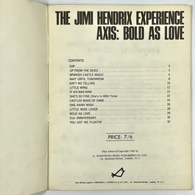Lot 137 - A rare original 1968 Jimi Hendrix songbook.