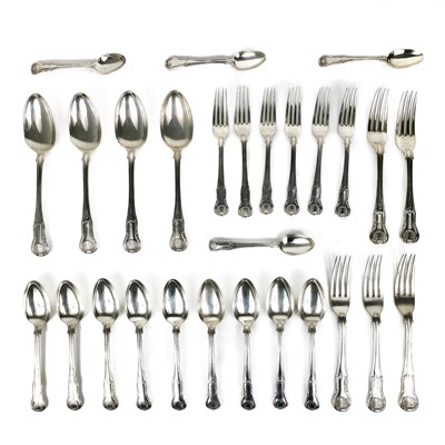 Lot 121 - A Victorian silver part suite of King's Pattern cutlery by Elizabeth Eaton.