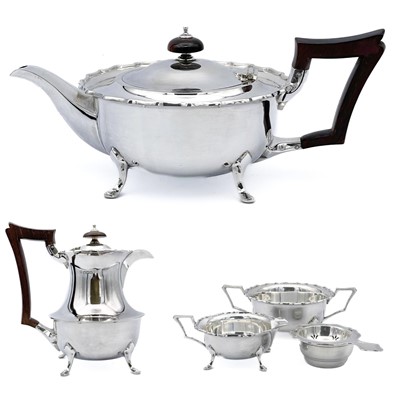 Lot 56 - A George V silver four piece tea set by Cooper Brothers & Sons.