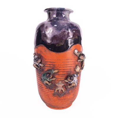 Lot 613 - A Japanese Sumida Gawa pottery vase.