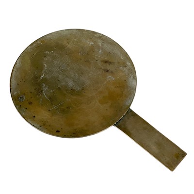 Lot 565 - A Japanese bronze hand mirror, late 19th century.