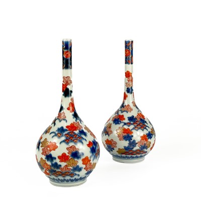 Lot 571 - A pair of Japanese porcelain vases, late 19th century.