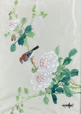 Lot 458 - Four Chinese silk paintings, 20th century.