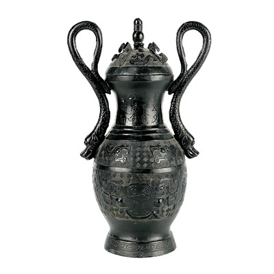 Lot 489 - A Chinese bronze archaic style vase, circa 1900-1920.