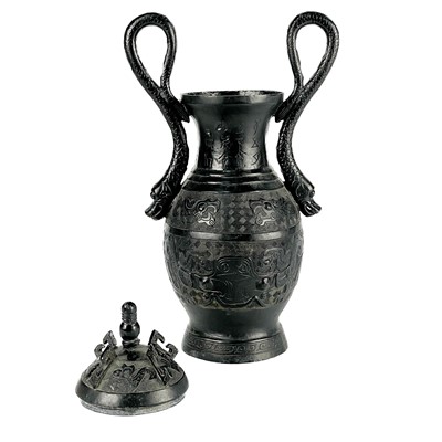 Lot 489 - A Chinese bronze archaic style vase, circa 1900-1920.