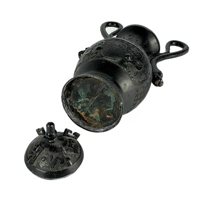 Lot 489 - A Chinese bronze archaic style vase, circa 1900-1920.