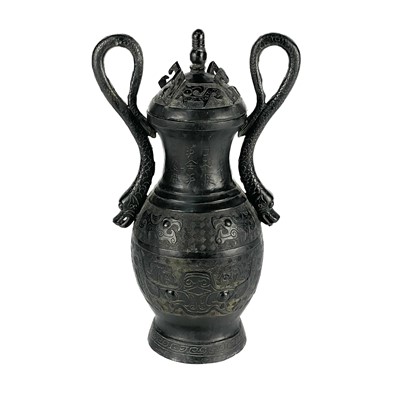Lot 489 - A Chinese bronze archaic style vase, circa 1900-1920.