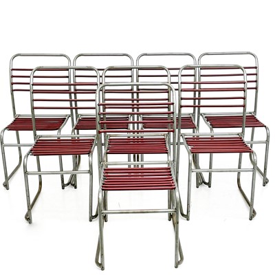 Lot 467 - Set of eight Biddulph Industries stacking chairs