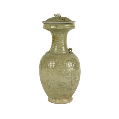 Lot 493 - A Chinese pottery vase and cover in Tang style.