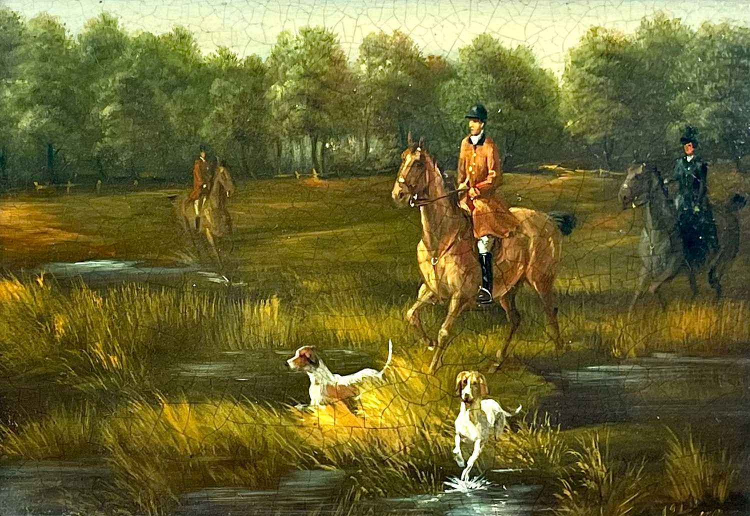 Lot 1401 - An early 20th-century Hunting scene Stone?