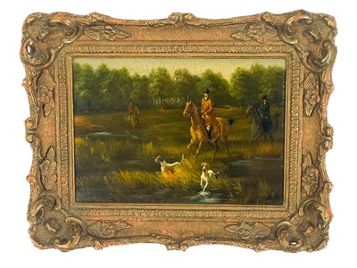 Lot 1401 - An early 20th-century Hunting scene Stone?