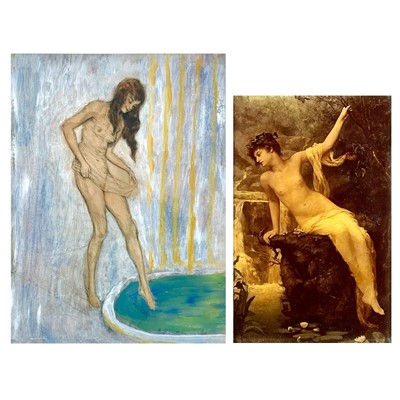 Lot 1402 - A crystoleum of a female nude.