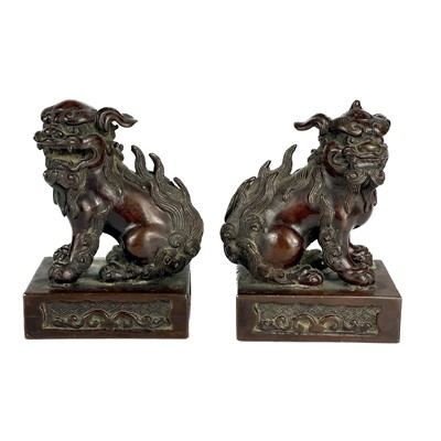 Lot 514 - A pair of good Chinese bronze models of dogs of fo, 19th century.