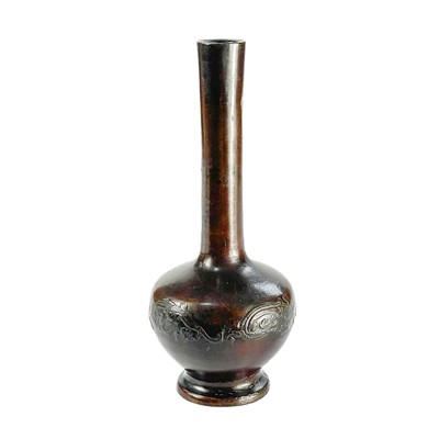 Lot 520 - A Chinese bronze bud vase, late 19th century.