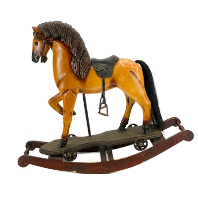 Lot 156 - A Victorian style carved and painted small rocking horse.