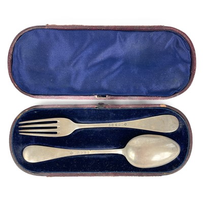 Lot 343 - A fork and spoon set by Martin, Hall & Co.