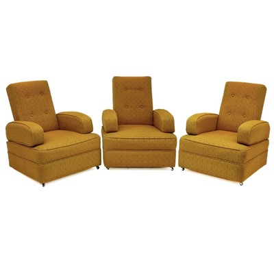 Lot 451 - Three mid-century armchairs.