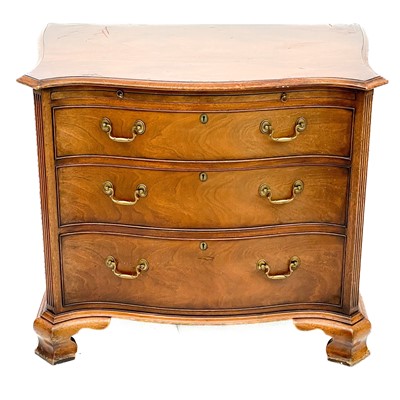 Lot 1833 - A Titchmarsh & Goodwin Georgian style mahogany serpentine front chest.