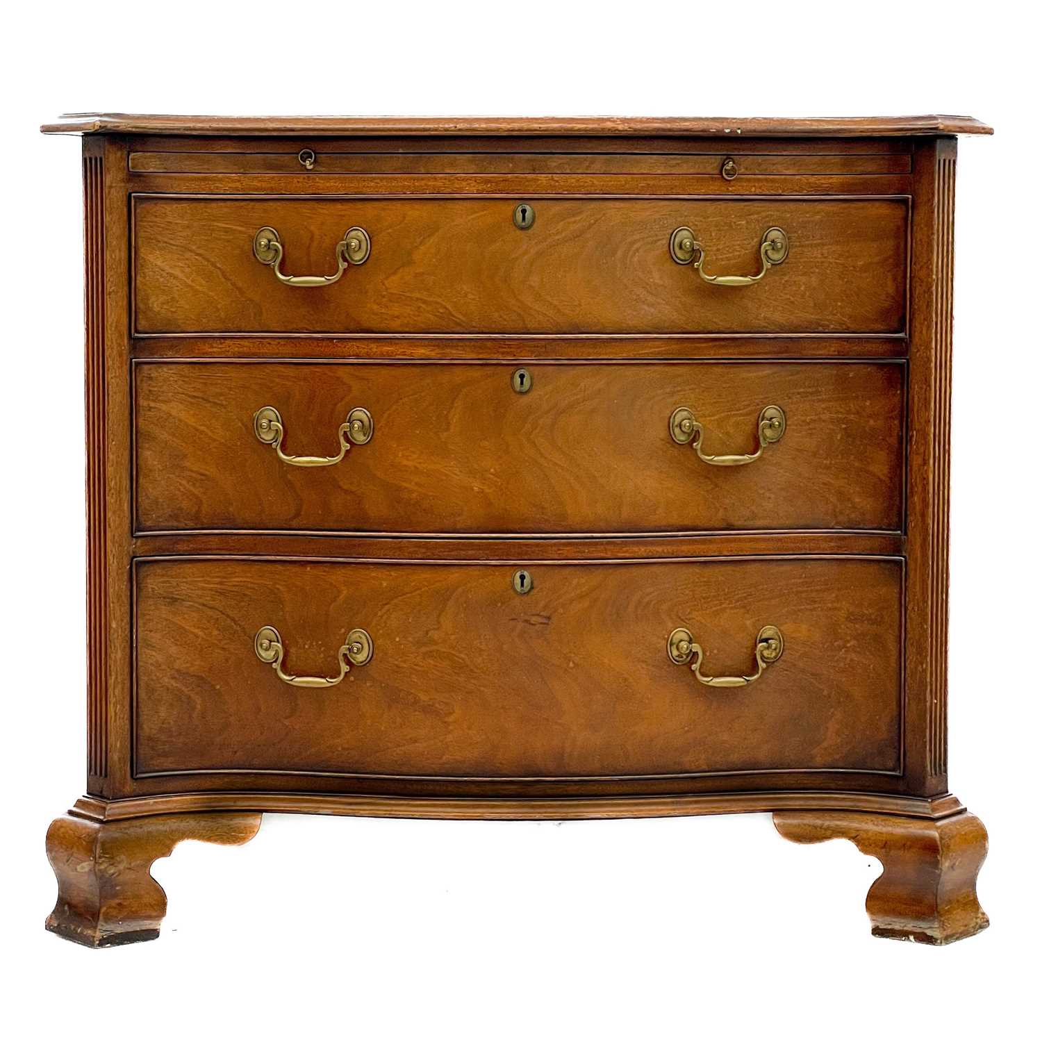 Lot 1833 - A Titchmarsh & Goodwin Georgian style mahogany serpentine front chest.