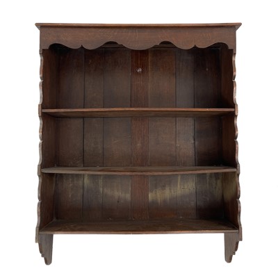 Lot 1835 - A set of oak hanging wall shelves.