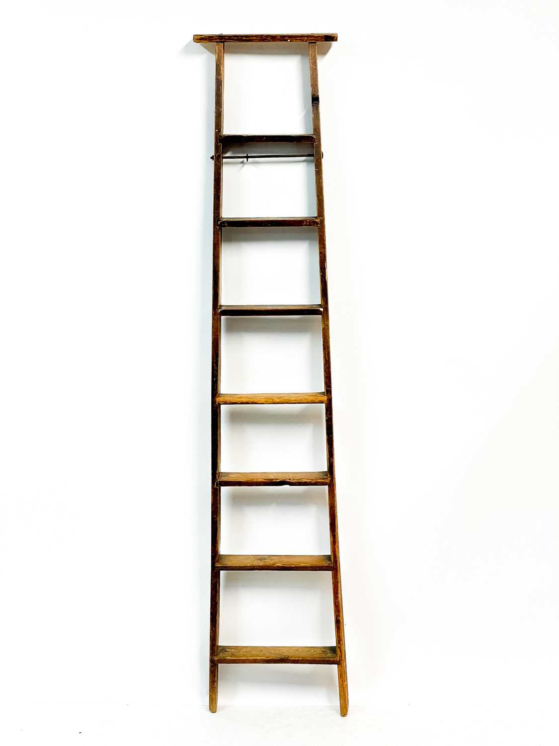 Lot 92 An Early 20th Century Pine Library Ladder lot-92-an-early-20th-century-pine-library-ladder