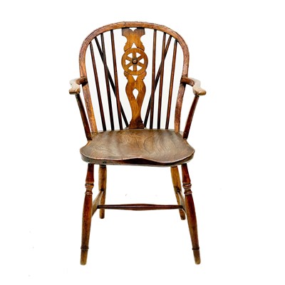 Lot 126 - A 19th century ash, elm and Fruitwood Windsor armchair.