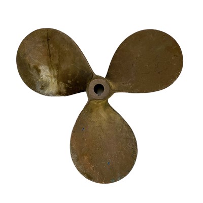 Lot 132 - A bronze three foil marine propellor.