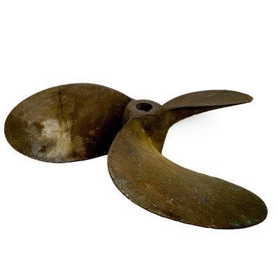 Lot 132 - A bronze three foil marine propellor.