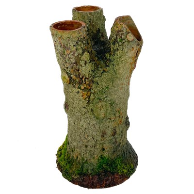 Lot 1009 - An earthenware tree trunk strawberry planter.