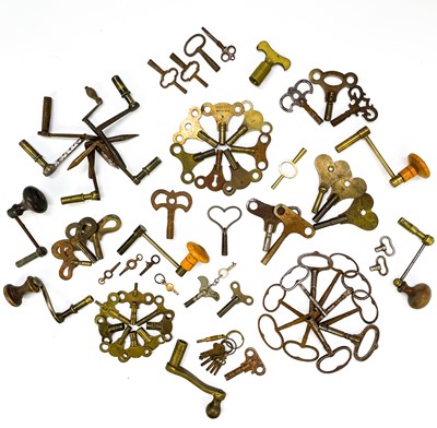 Lot 46 - A collection of 66 longcase and other clock keys.