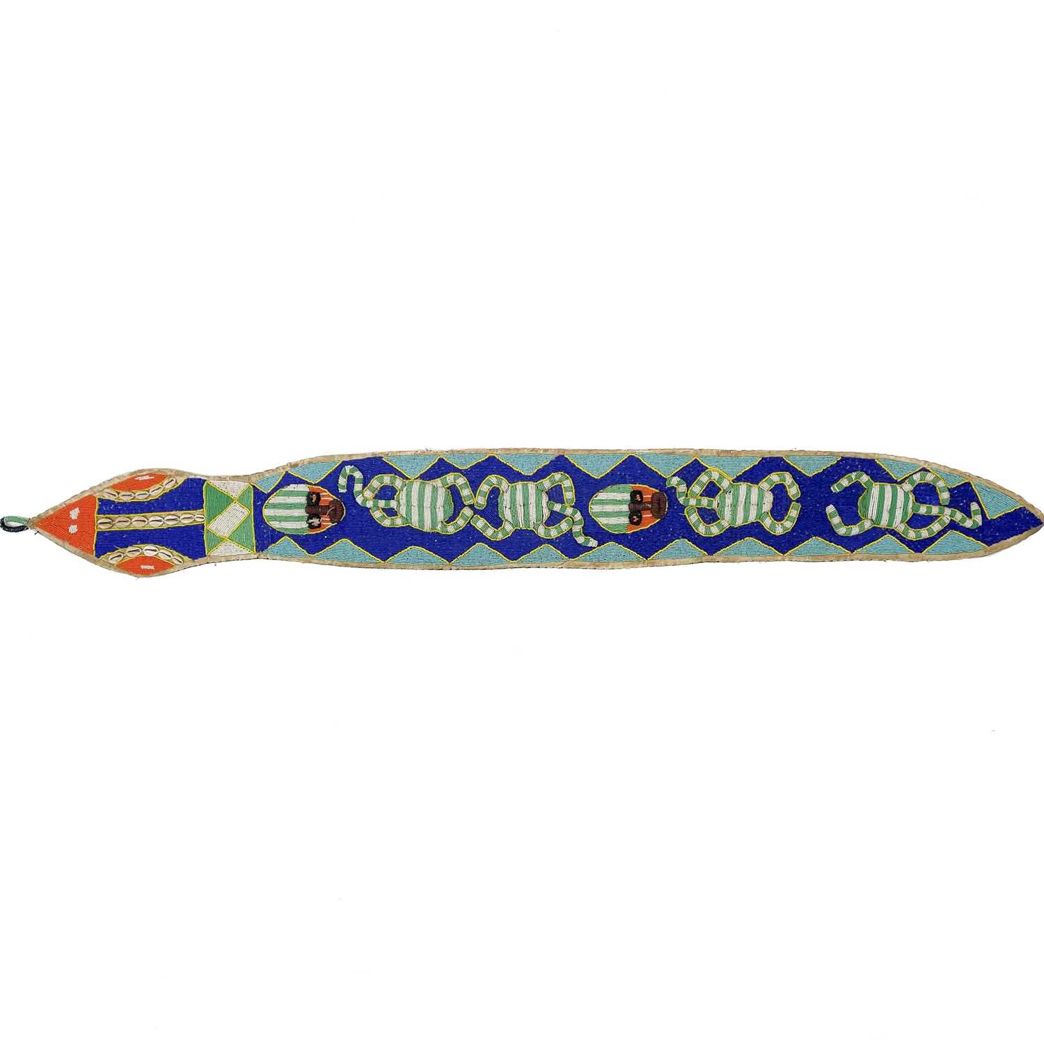 Lot 172 - A Yoruba beadwork and cowrie shell sash.