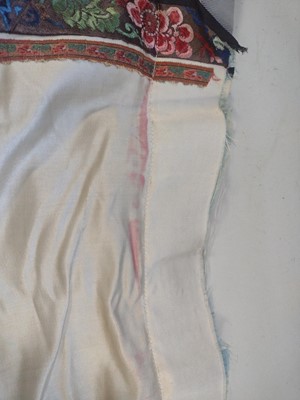 Lot 697 - An attractive Chinese silk embroidered pleated skirt, 19th century.