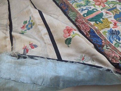 Lot 697 - An attractive Chinese silk embroidered pleated skirt, 19th century.