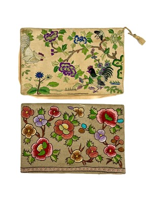 Lot 701 - A Chinese silk embroidered clutch bag / wallet, early 20th century.