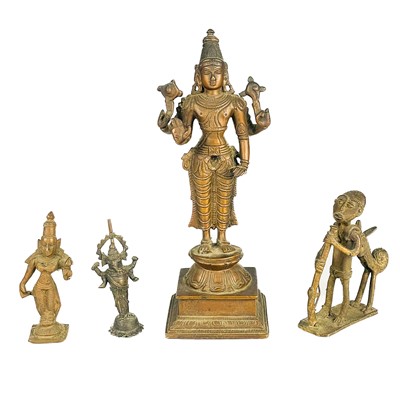 Lot 109 - An Indian bronze figure of Vishnu, late 19th century.