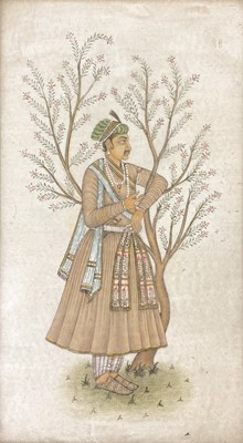 Lot 118 - An Indian framed painting of a man wearing a brown tunic, circa 1900.