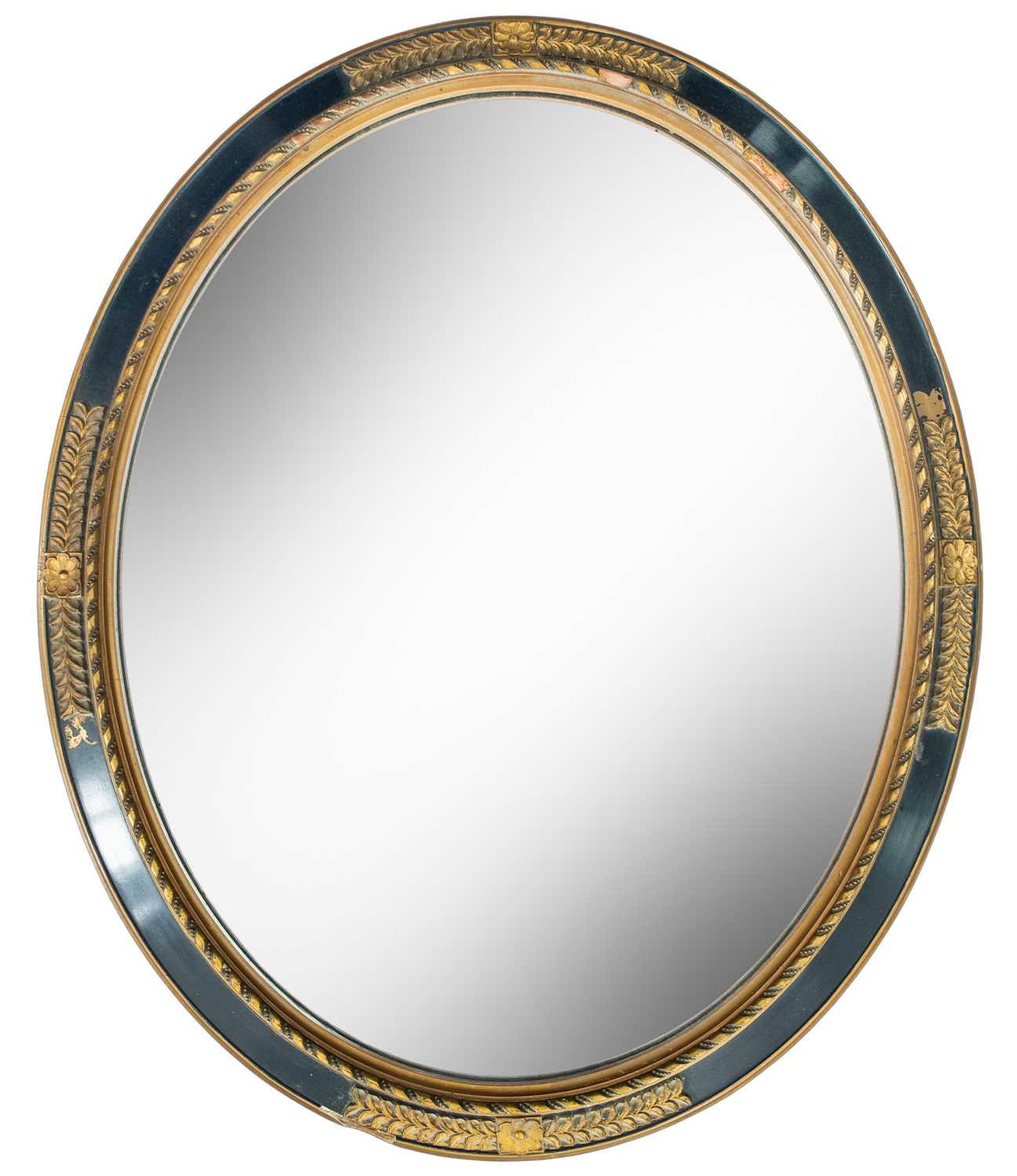 Lot 1909 - A late Victorian oval mirror.