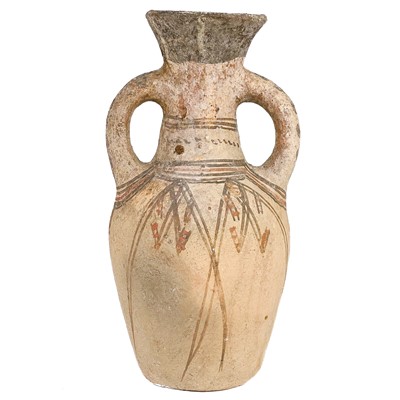 Lot 119 - A Moroccan Berber earthenware twin-handled vase, 19th century.